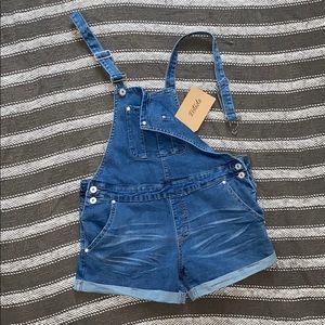 Listicle blue jean overalls- size small